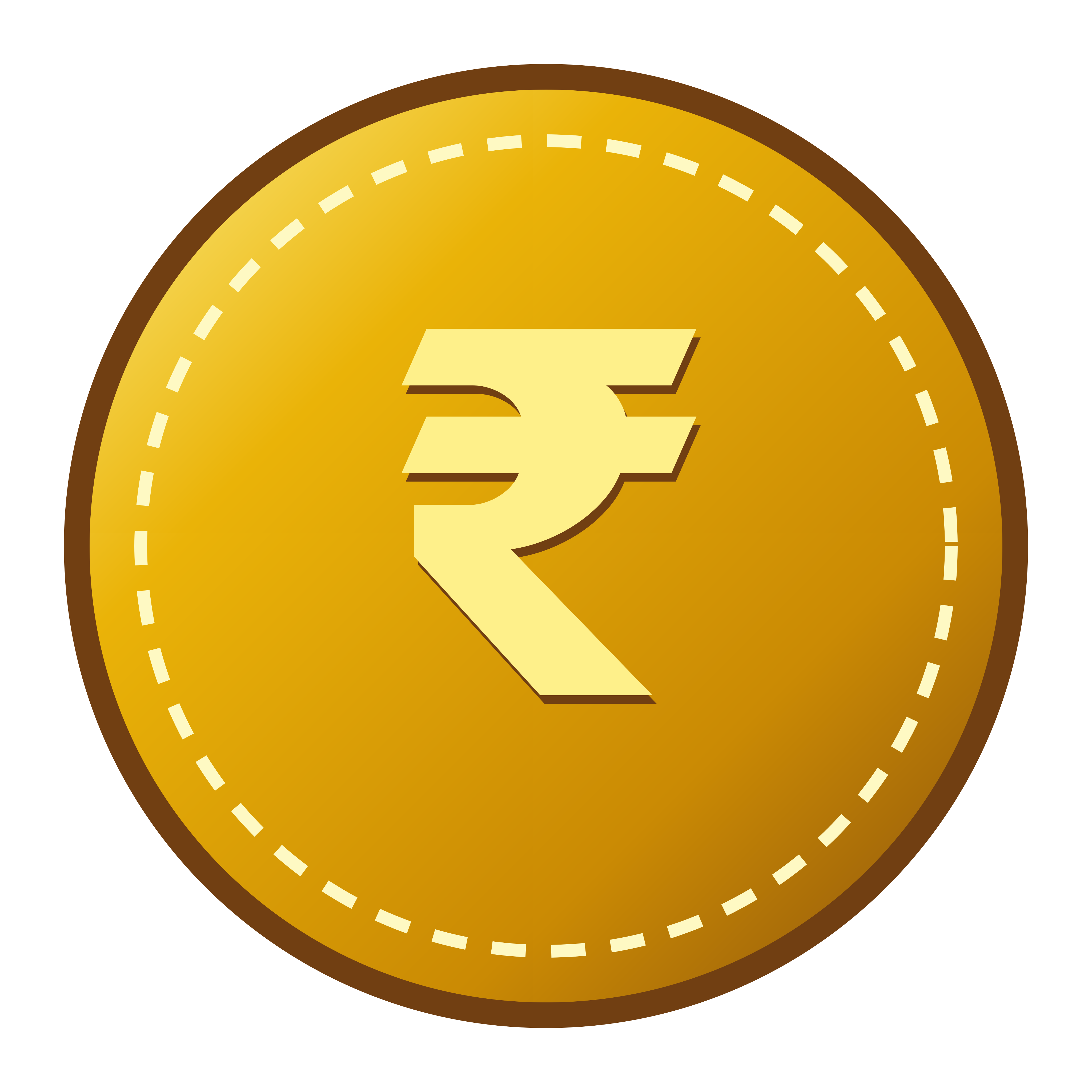 3D Golden Rupee Coin Currency