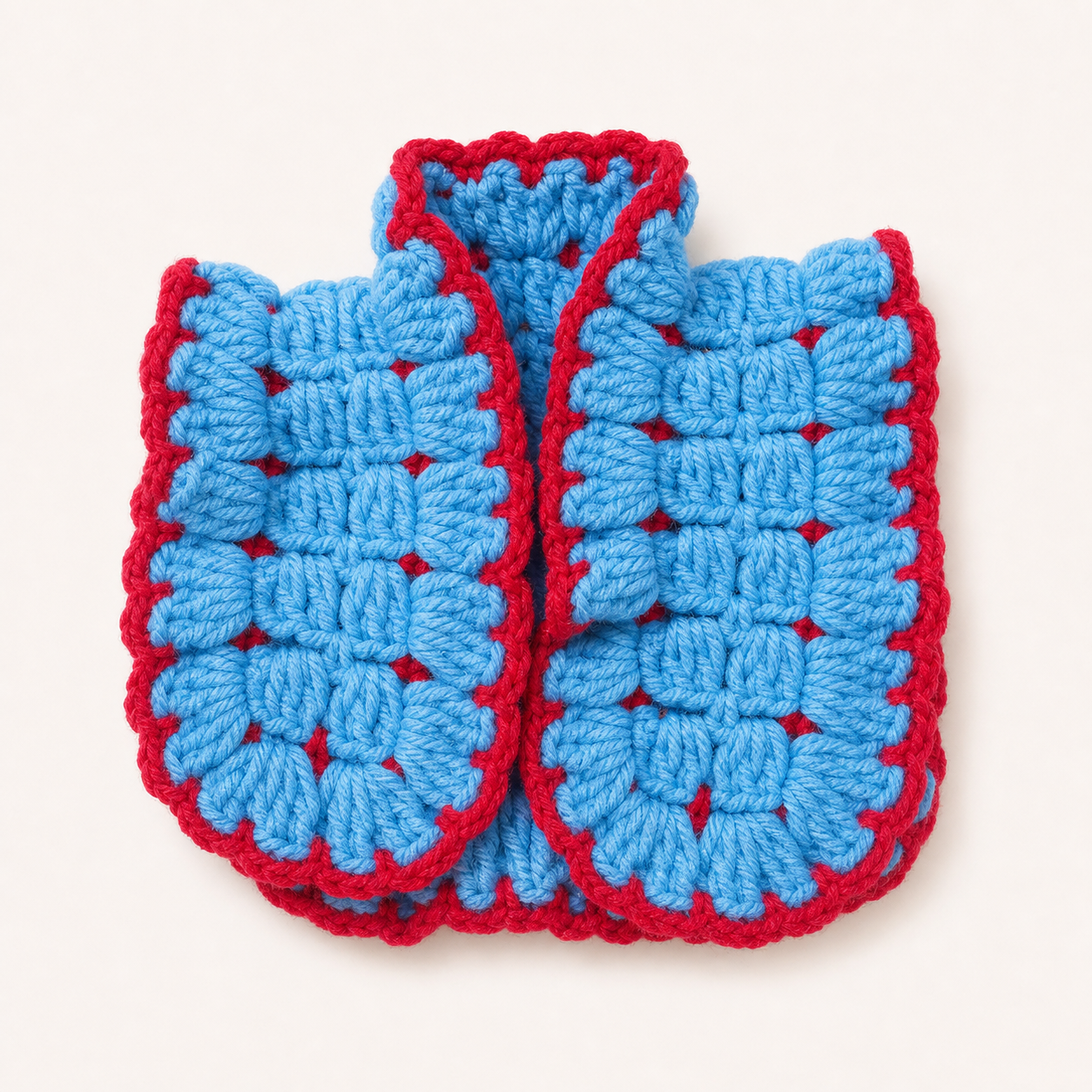 Blue Crochet Baby Vest